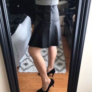 Vincent a line leather skirt